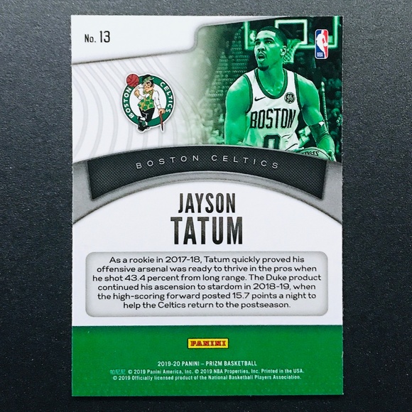 Jayson Tatum - 2019-20 Panini Prizm Dominance #13 - Picture 2 of 2